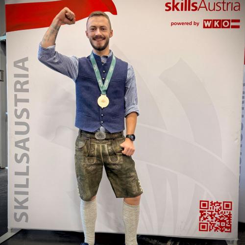 Jakob Gratl, 3. Platz bei den Independent Skills Championships Europe im Bereich Metal Roofing in Salzburg