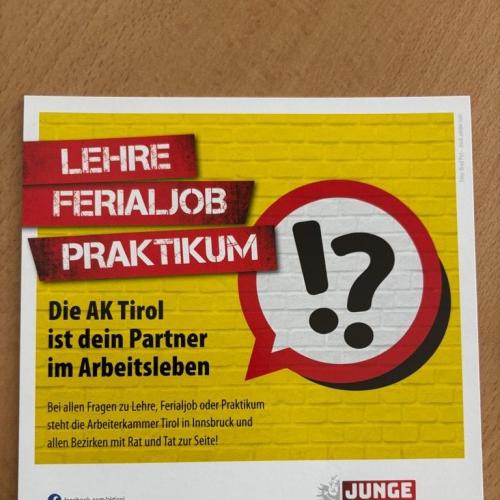 Titelbild der Broschüre der AK Tirol zum Berufsausbildungsgesetz